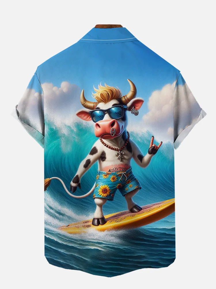 Funny Animal Print Short Sleeve Shirt