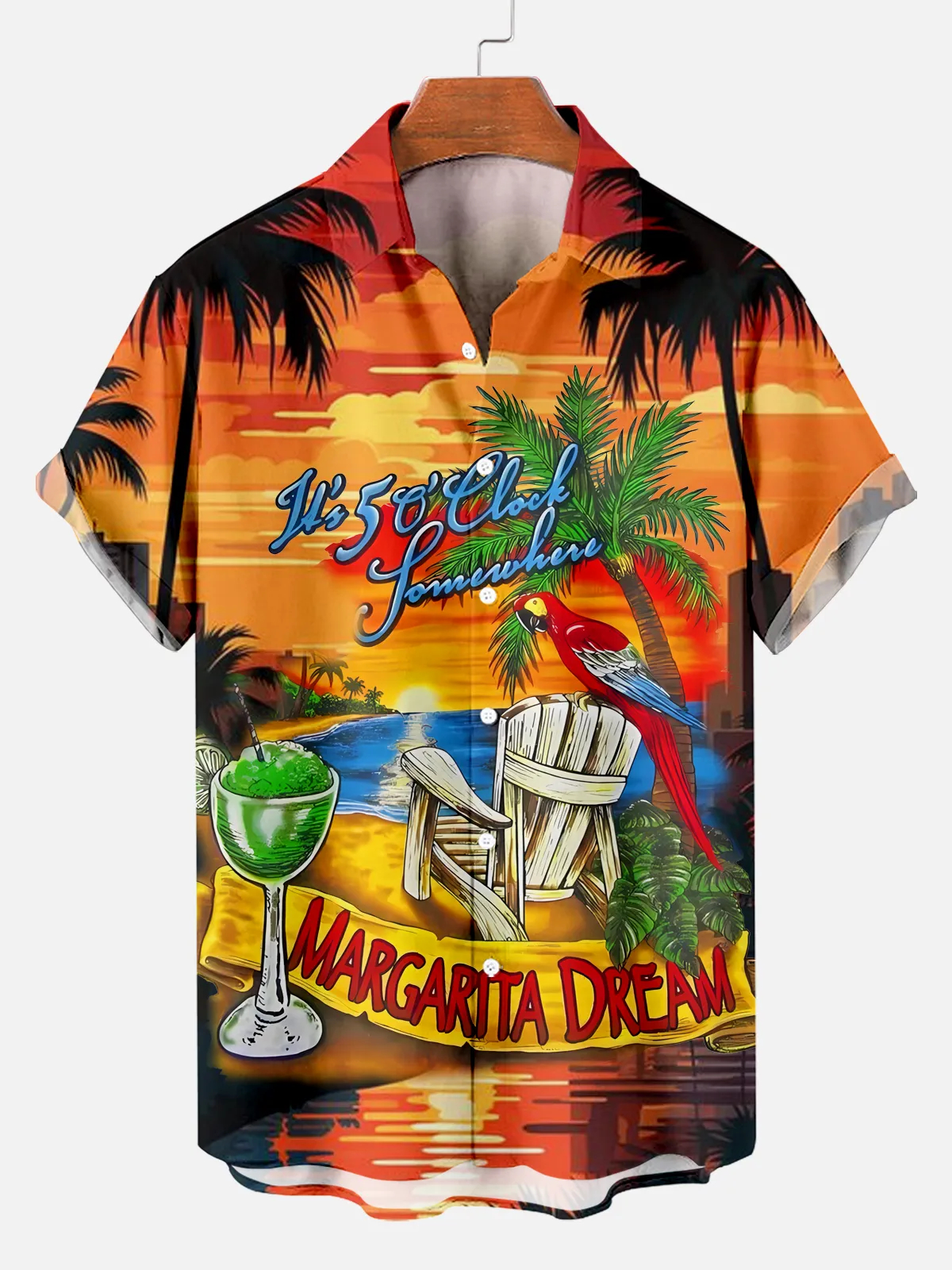 Men's Comfortable Hawaiian Beach Travel Print Shirt