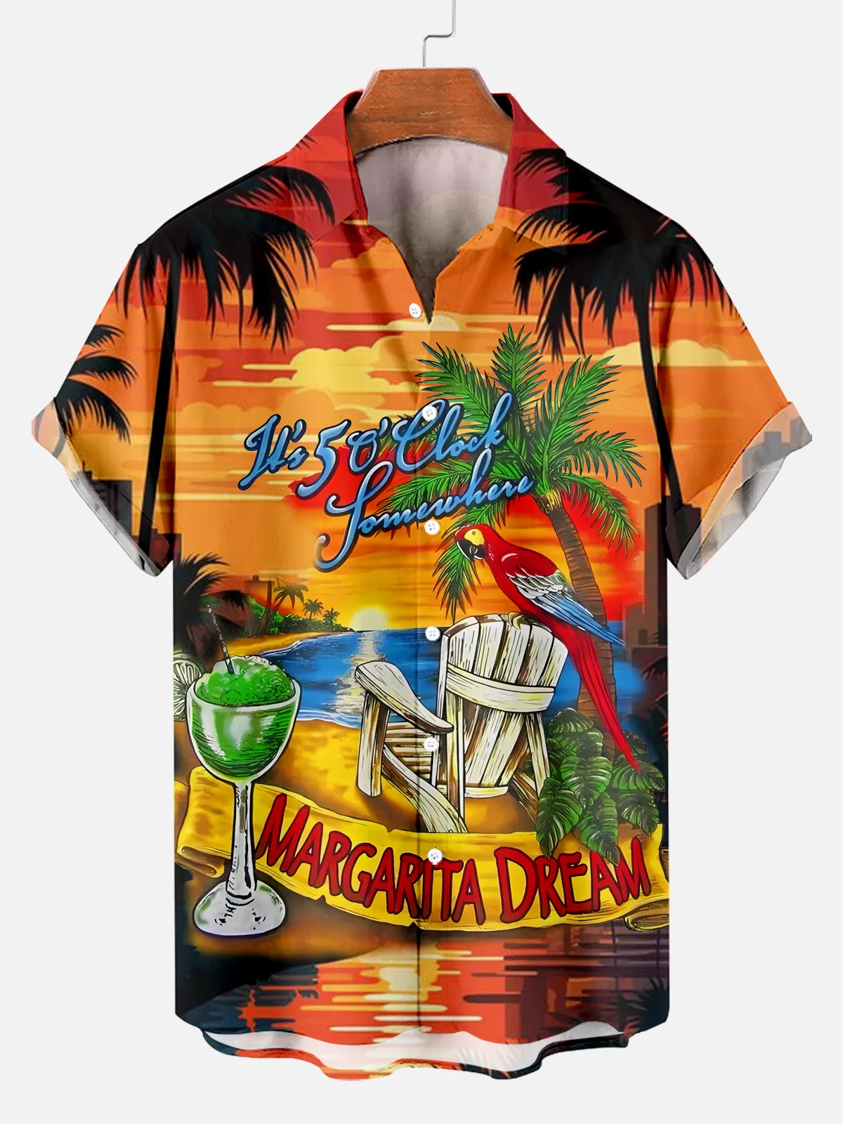 Men's Comfortable Hawaiian Beach Travel Print Shirt