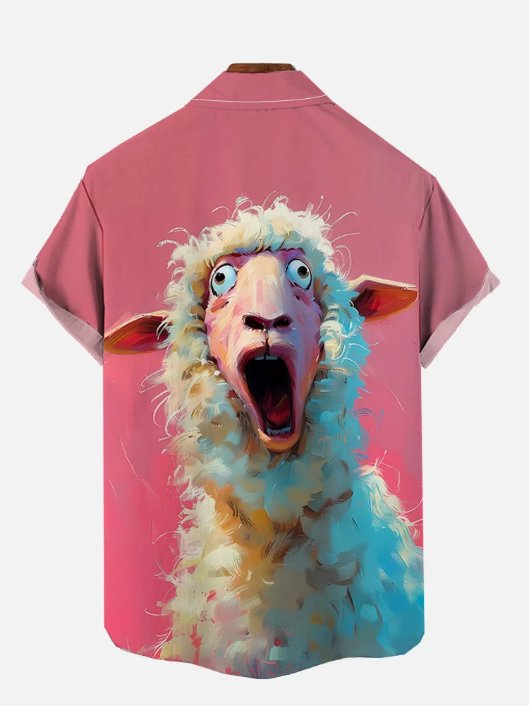 Funny Animal Print Short Sleeve Shirt