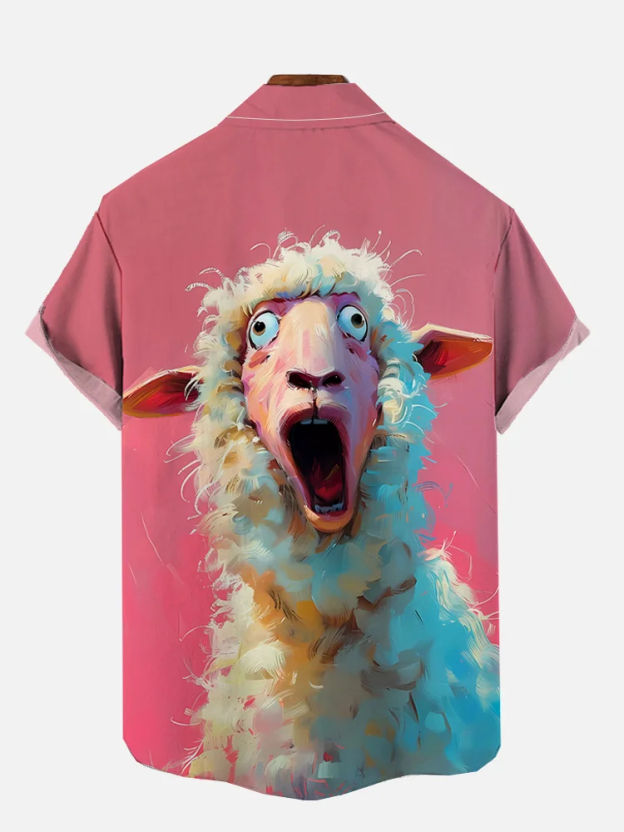 Funny Animal Print Short Sleeve Shirt