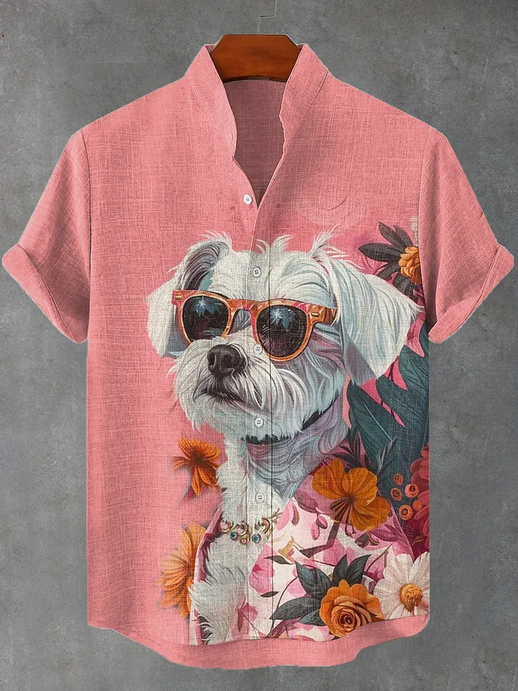 Men's Retro Brave Tom and Jerry Cartoon Graphic Short Sleeve Shirt