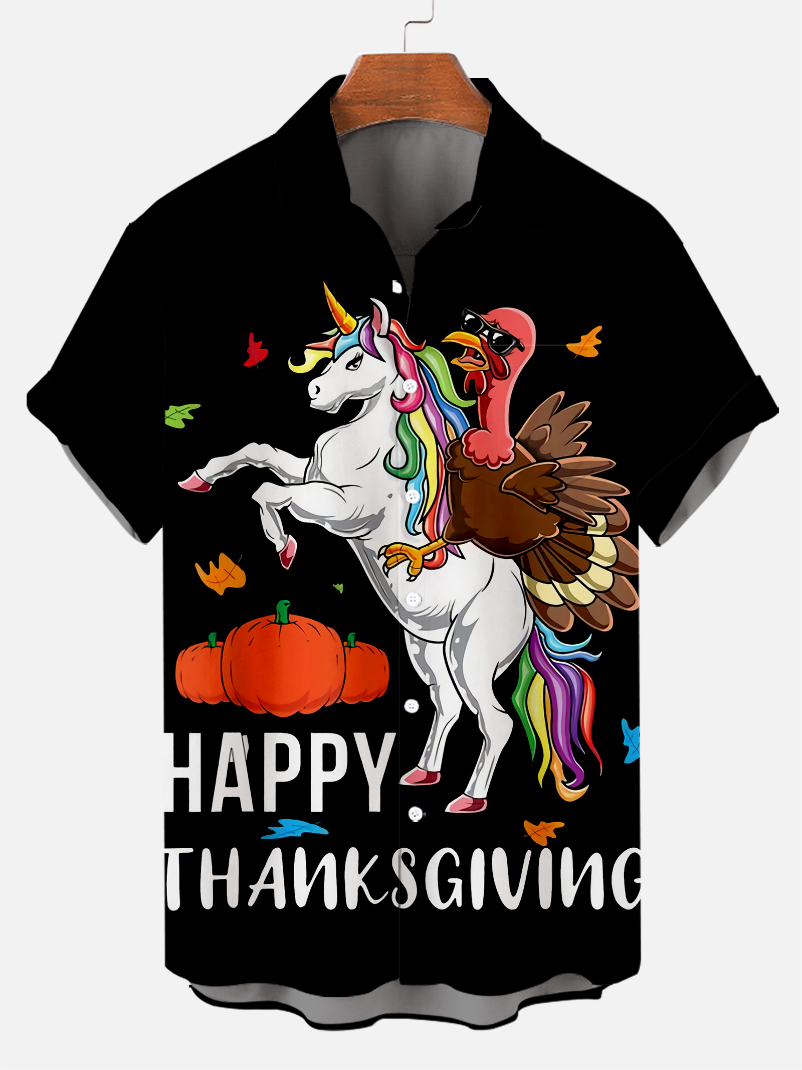 Men's Thanksgiving Day Print Short Sleeve Shirt