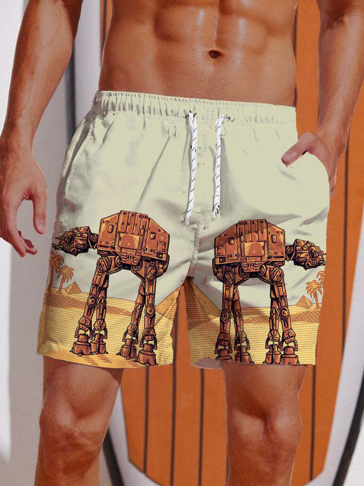 Travel With Giant Armored Walker Printing Shorts