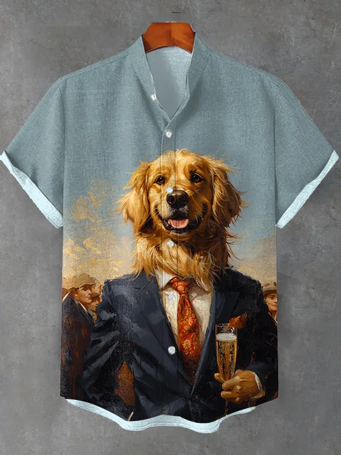 Men's Retro Brave Tom and Jerry Cartoon Graphic Short Sleeve Shirt