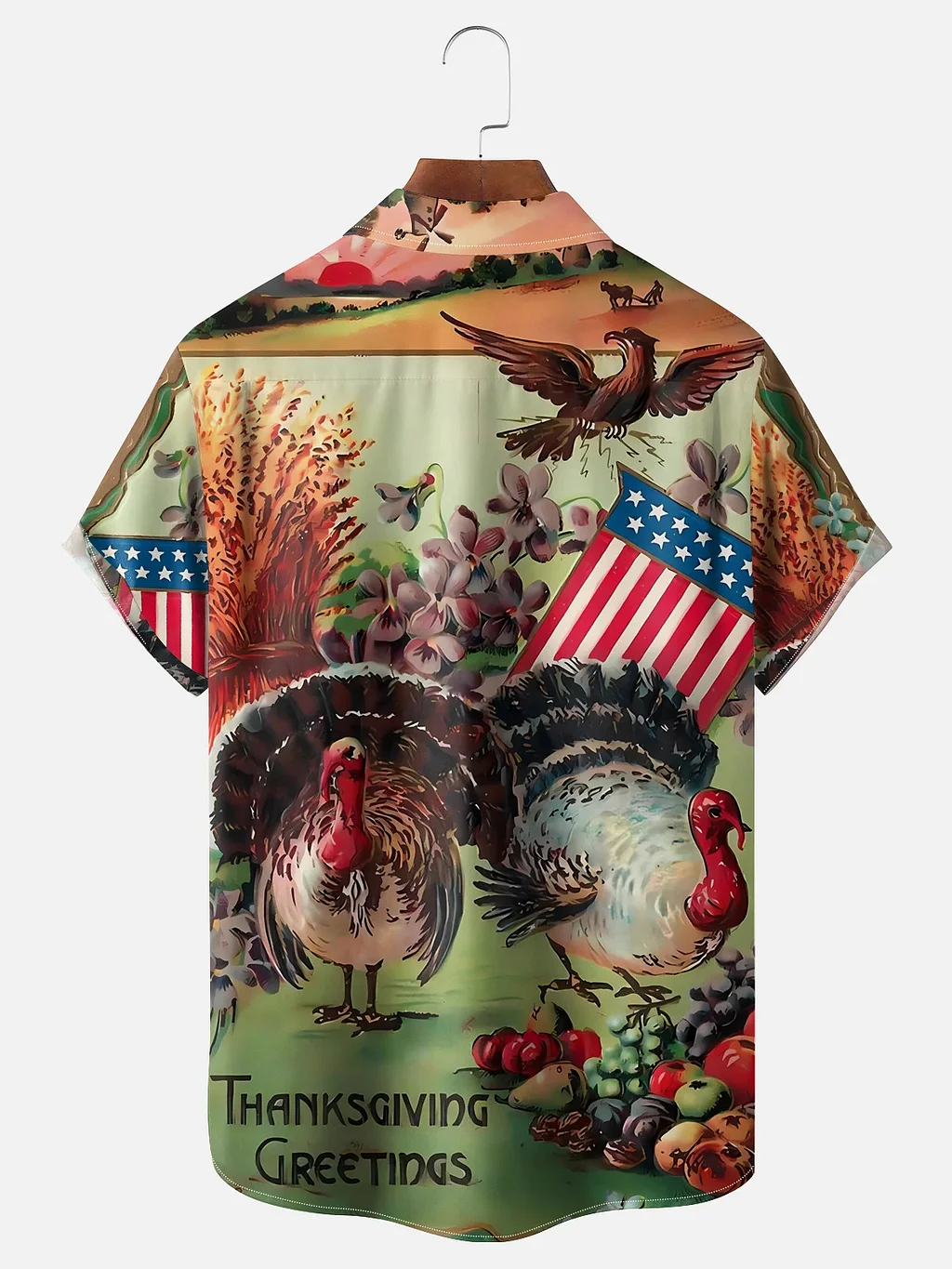 Men's Thanksgiving Turkey Flag Shirt