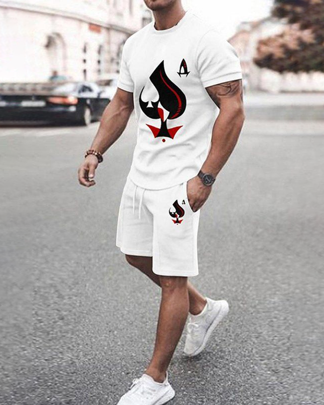 Suitmens Men's Fashion Spades Shorts Suit