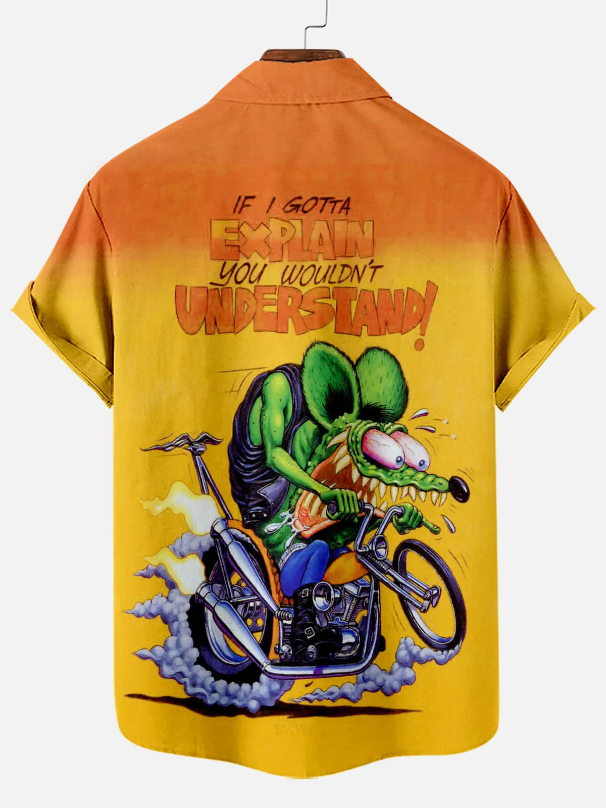Men's Nostalgic Anime Character Retro Car Short Sleeve Shirt