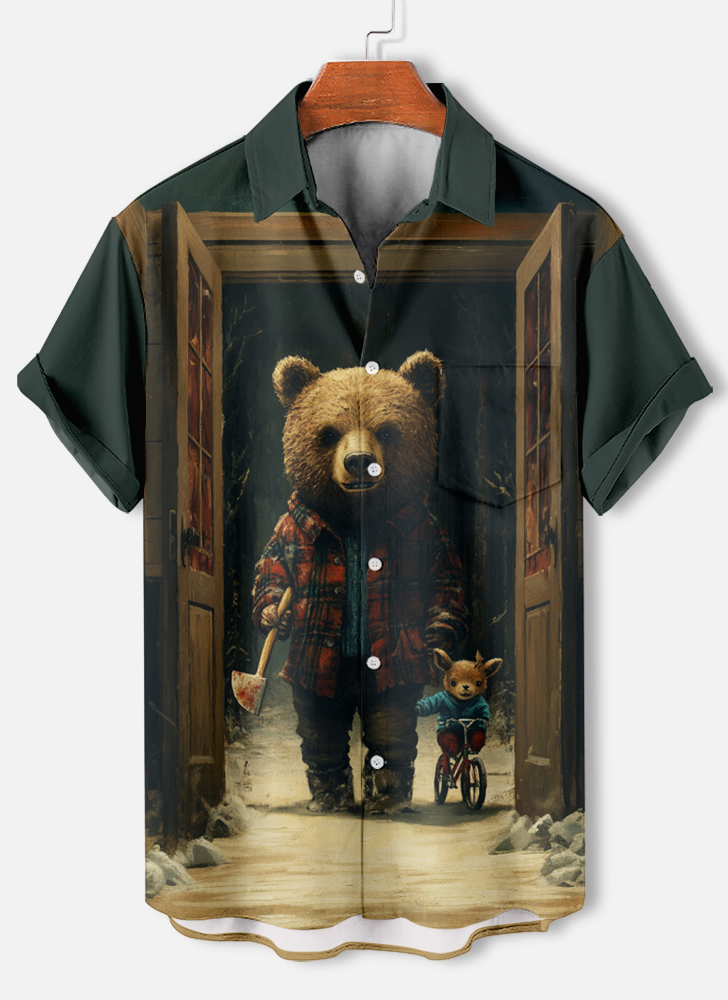 Men's classic movie The Shining animal fun graphic short sleeve shirt