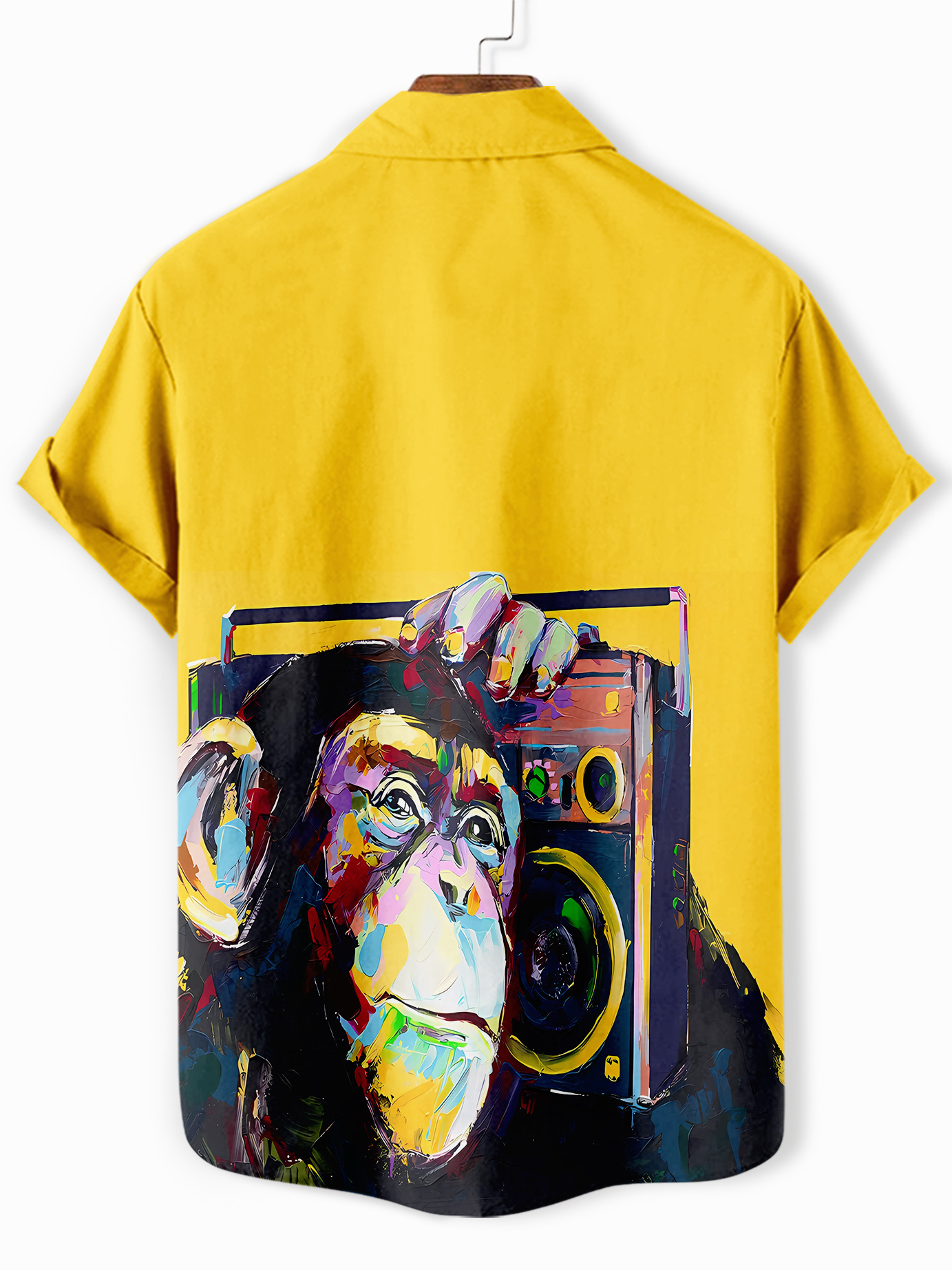 Men's Retro Fun Animal Orangutan Graphic Short Sleeve Shirt