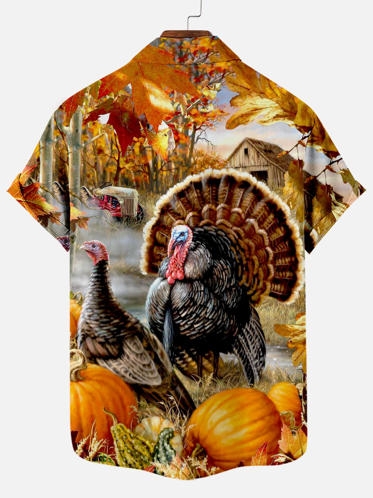 Men's Thanksgiving Day Print Short Sleeve Shirt