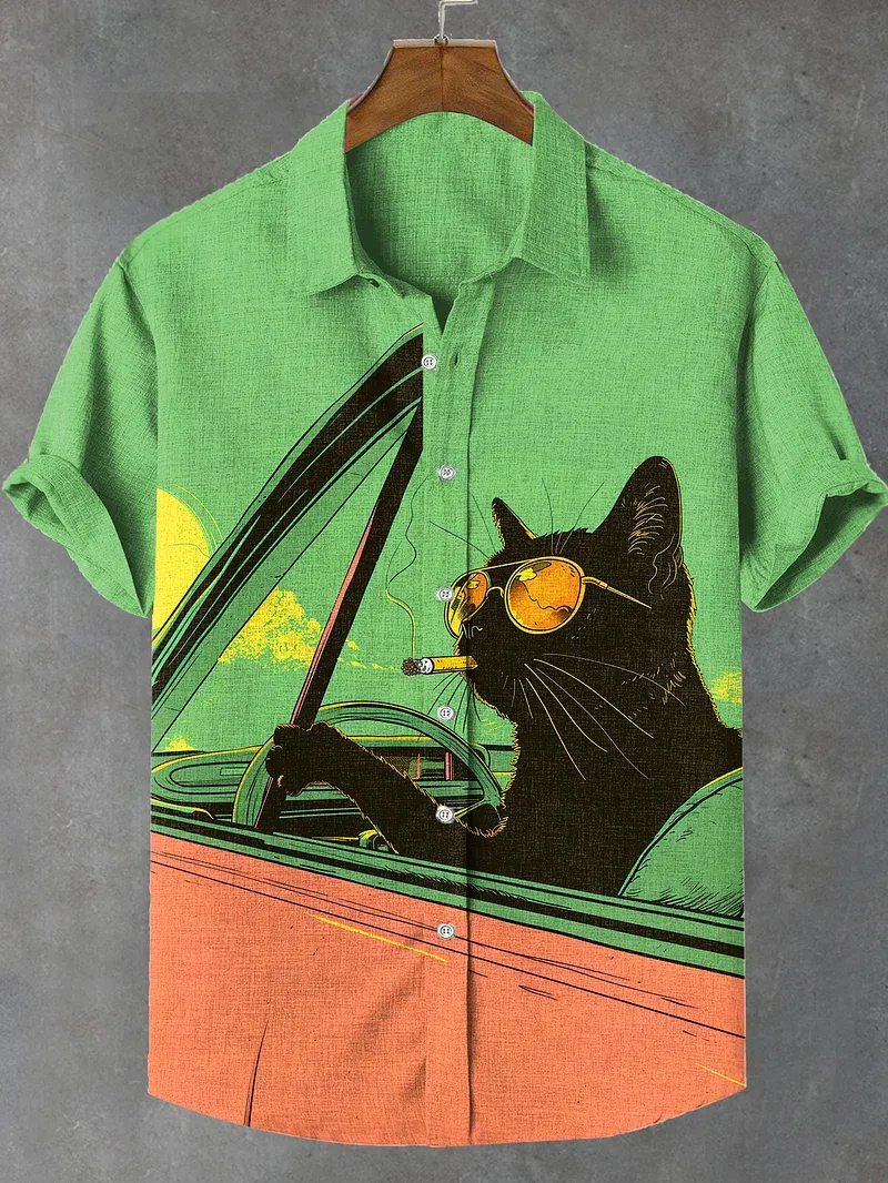 Men's Short Refreshing elegant hawaii Sleeve Shirt