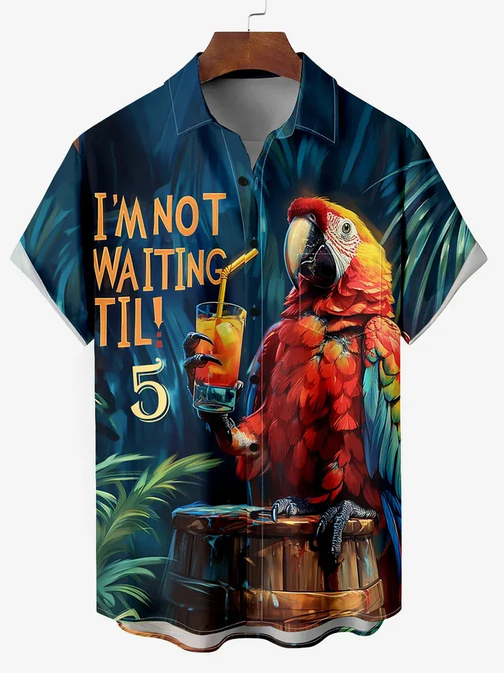 Men's Comfortable Hawaiian Agave Print Shirt