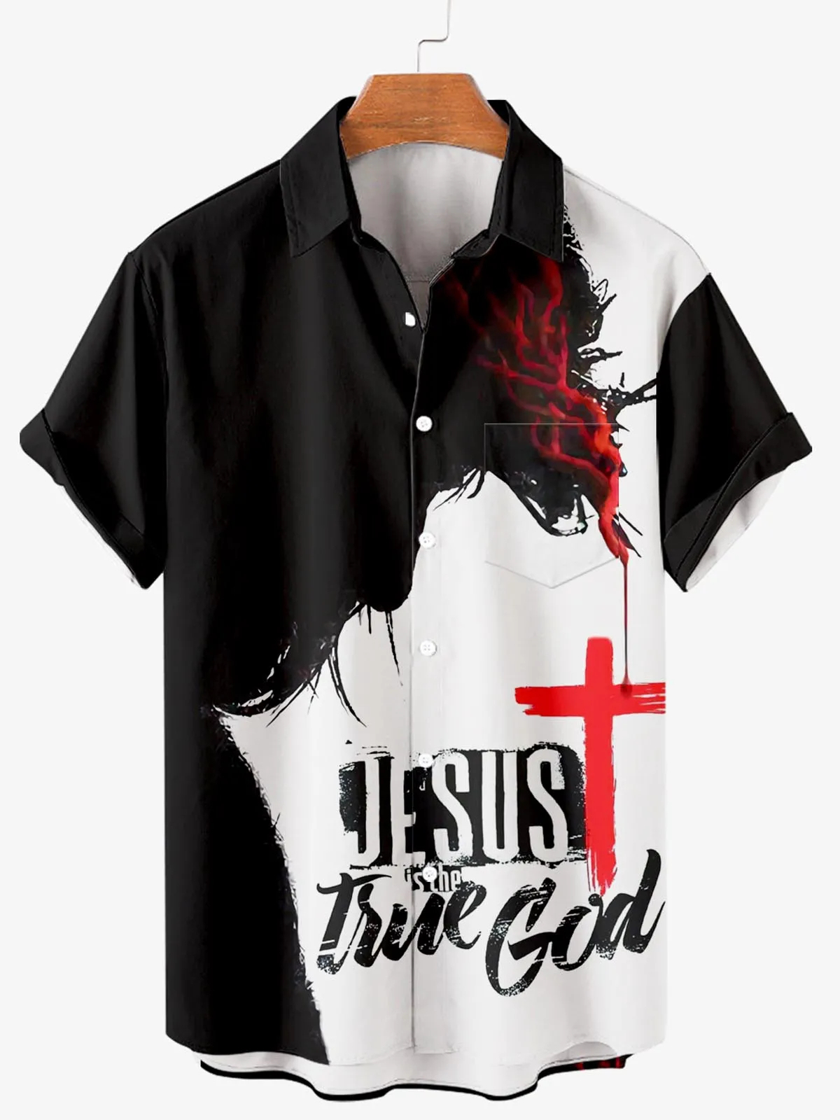 Men's Memorial Day Easter Print Short Sleeve Shirt