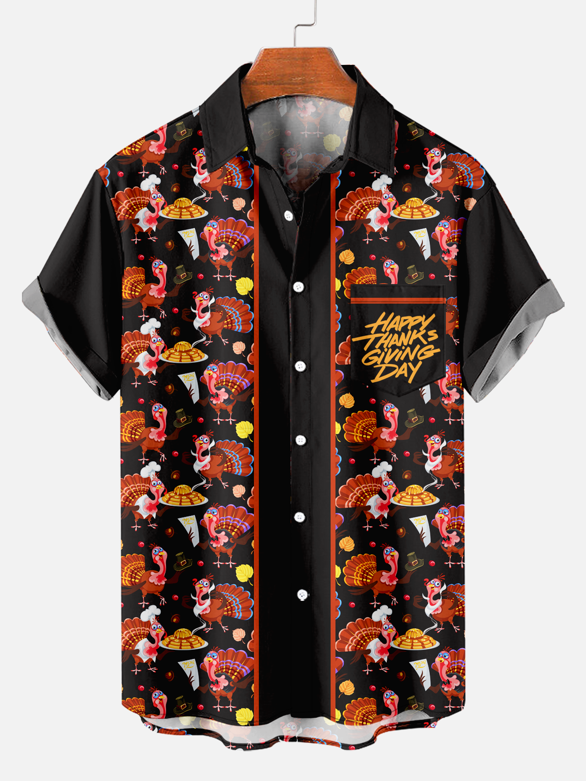 Men's Thanksgiving Turkey Print Shirt