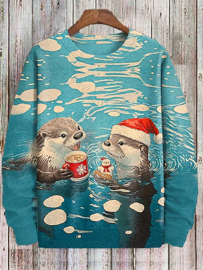 Men's Christmas Funny Art Print Casual Sweatshirt