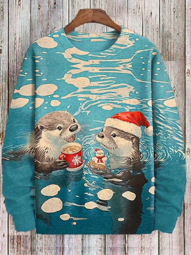 Men's Christmas Funny Art Print Casual Sweatshirt