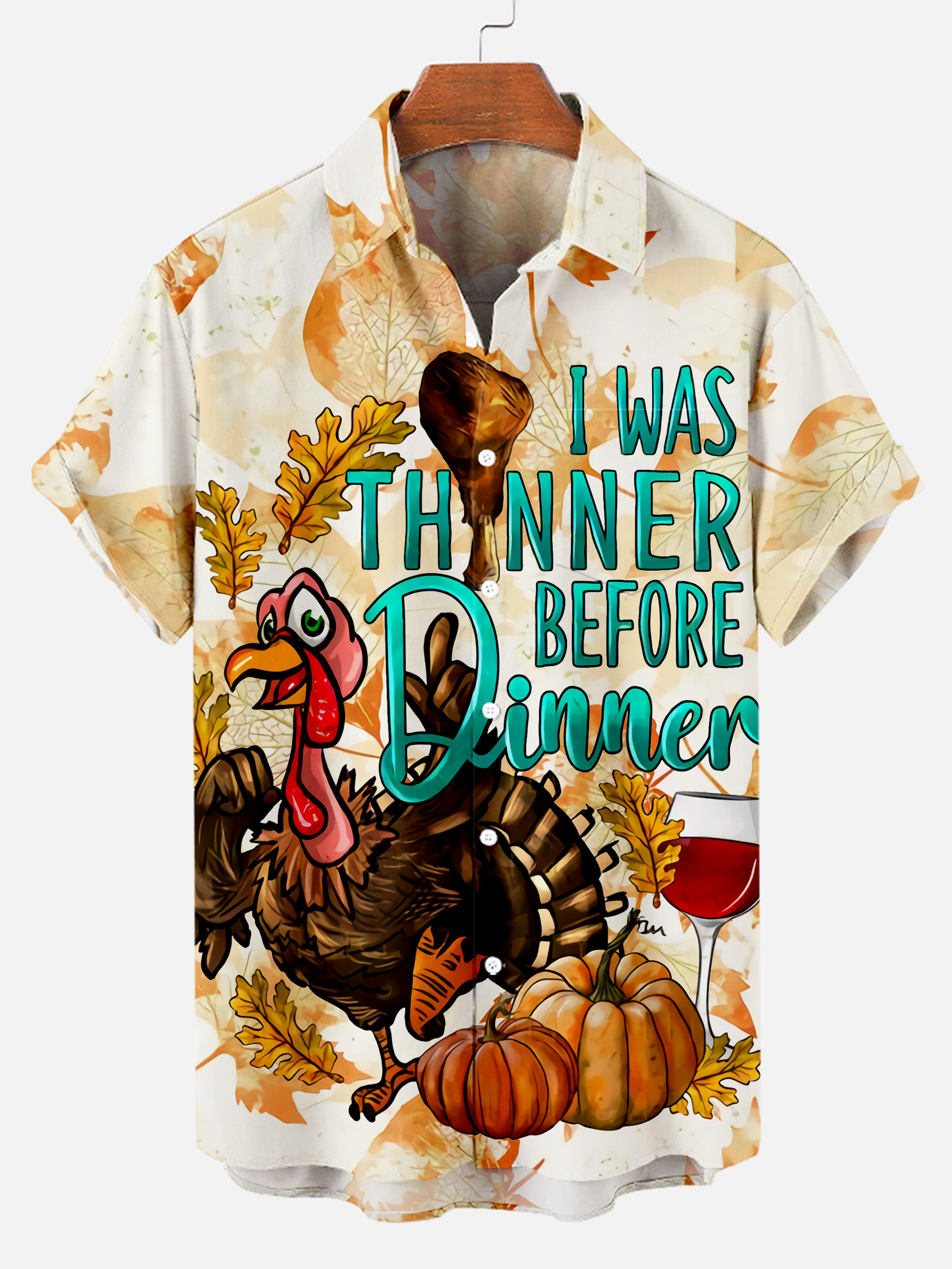 Men's Thanksgiving Day Print Short Sleeve Shirt