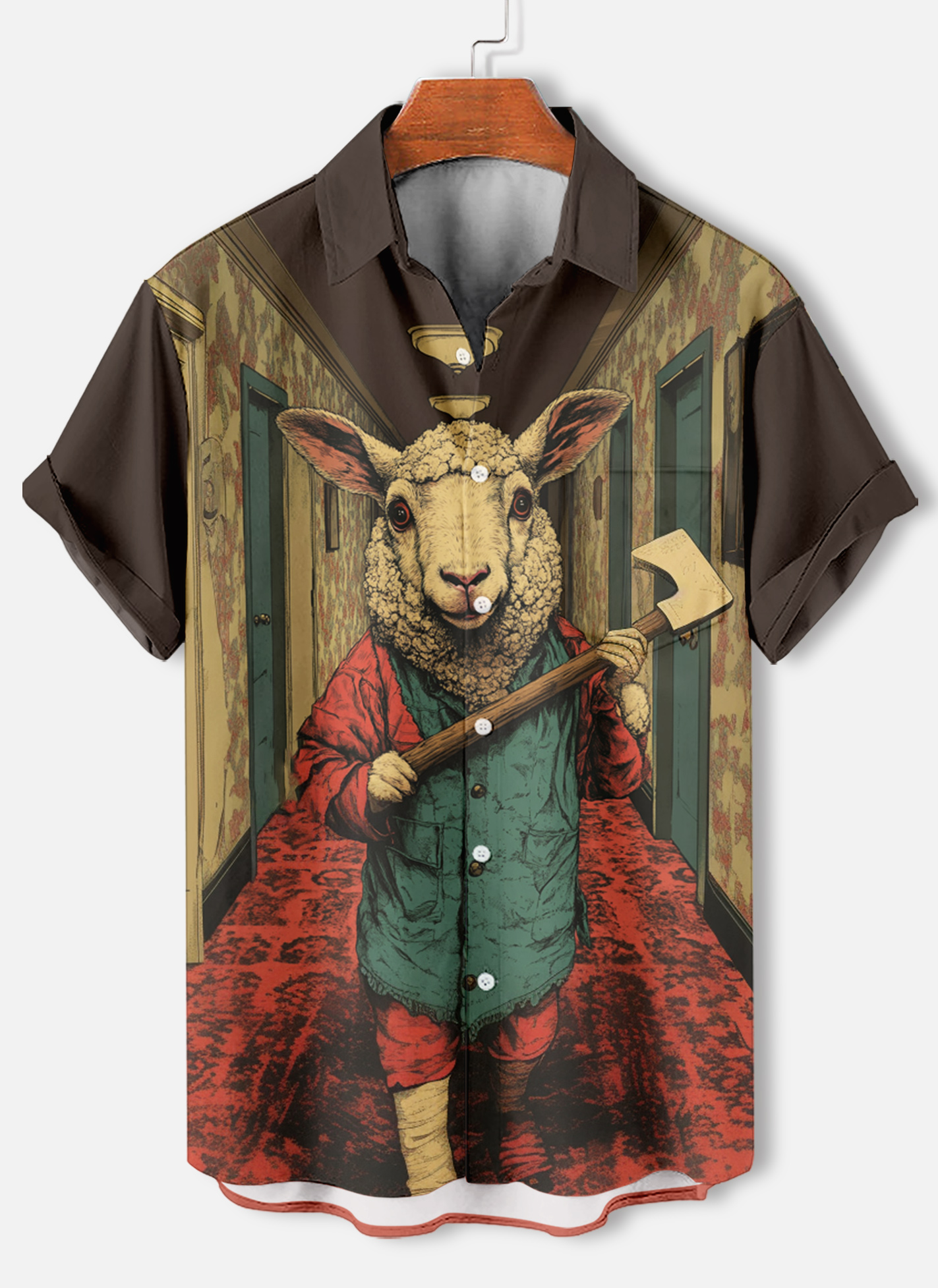 Men's classic movie The Shining animal fun graphic short sleeve shirt