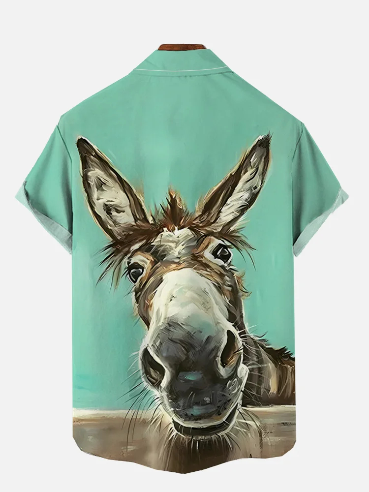 Funny Animal Print Short Sleeve Shirt