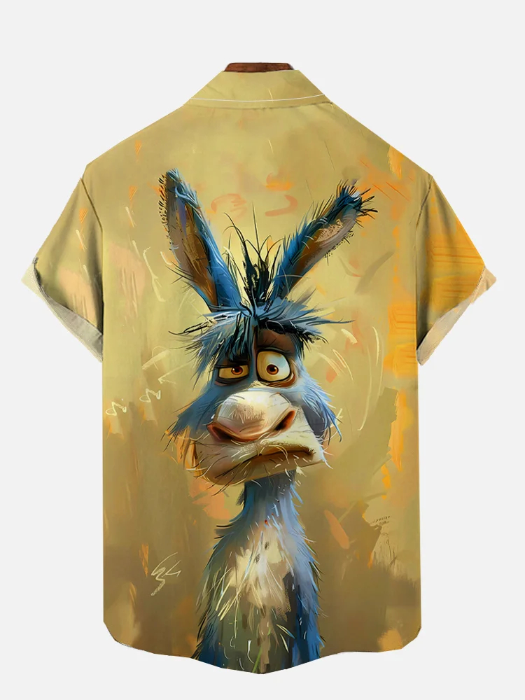 Funny Animal Print Short Sleeve Shirt