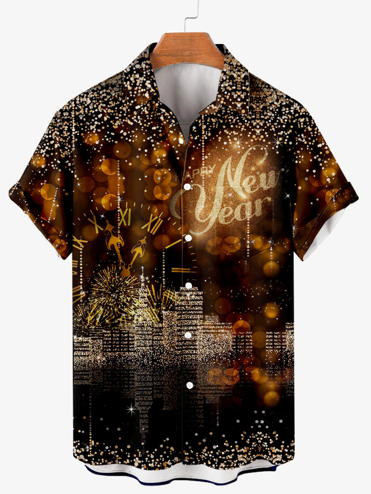 Men's Celebrate Merry Christmas and Happy New Year Short Sleeve Shirt