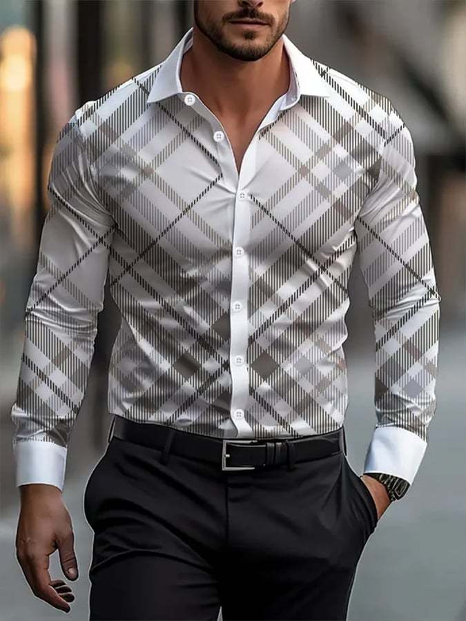 Men's Plaid Business Casual Shirt