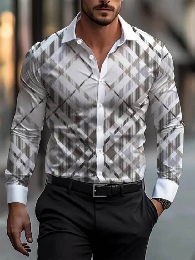 Men's Plaid Business Casual Shirt