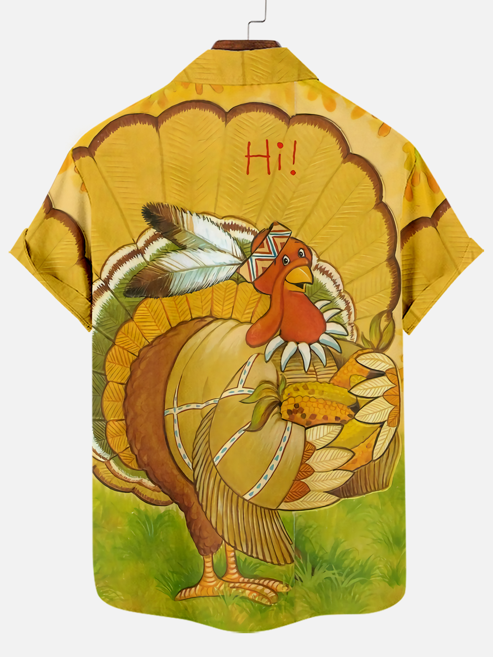 Men's Thanksgiving Day Print Short Sleeve Shirt