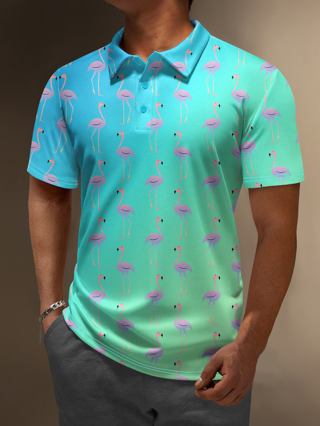 Hardaddy Moisture-wicking Golf Polo Gradient Color Tropical Plants Ani