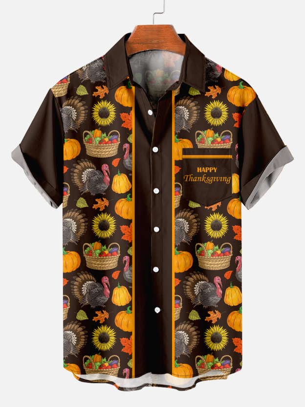 Men's Comfort Thanksgiving Print Shirt