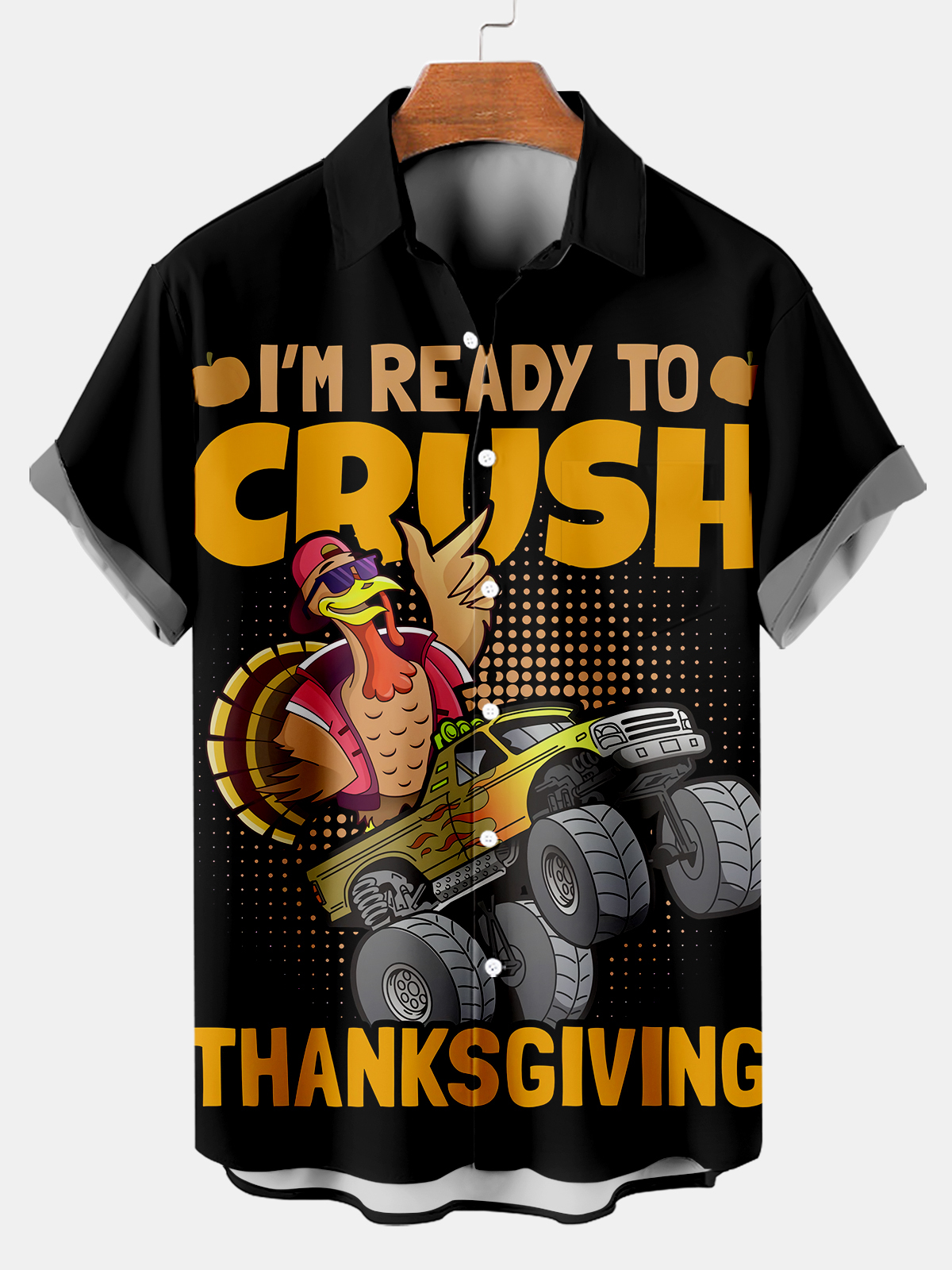 Men's Thanksgiving Day Print Short Sleeve Shirt