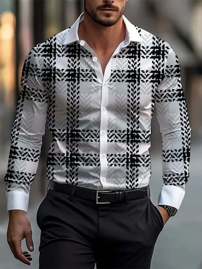 Men's Plaid Business Casual Shirt