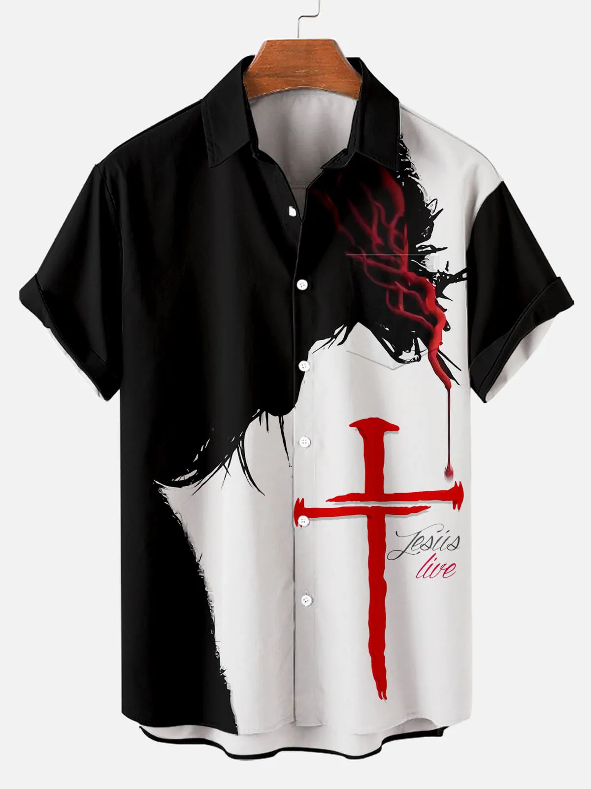 Men's Memorial Day Easter Print Short Sleeve Shirt