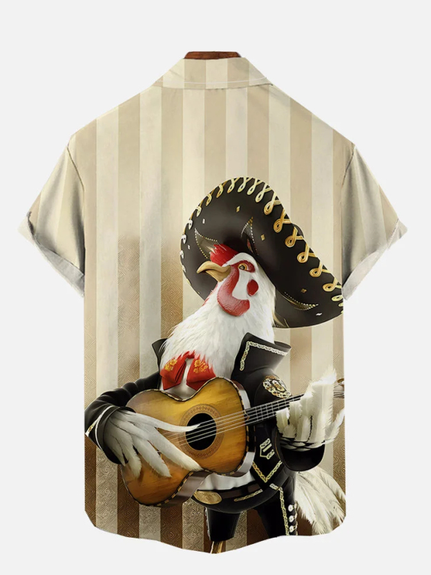 Funny Animal Print Short Sleeve Shirt