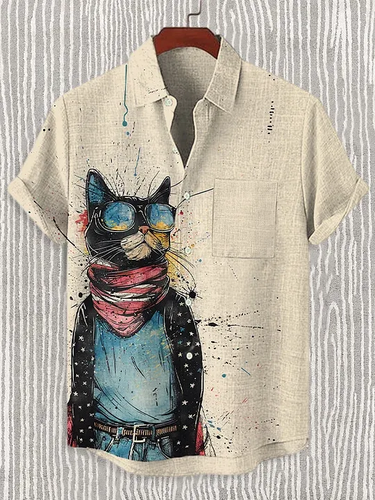 Men's Short Refreshing elegant hawaii Sleeve Shirt