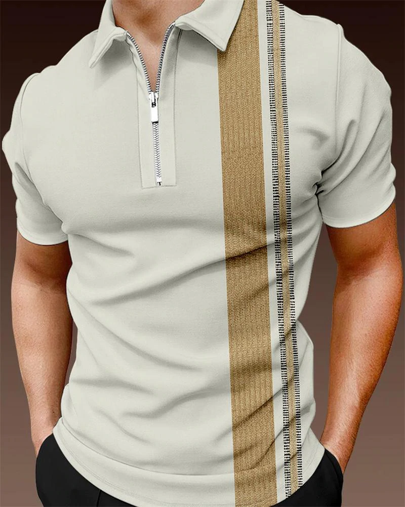 Men's casual printed polo shirt