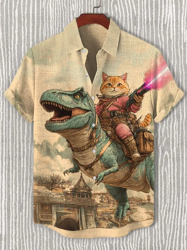 Men's Short Refreshing elegant hawaii Sleeve Shirt