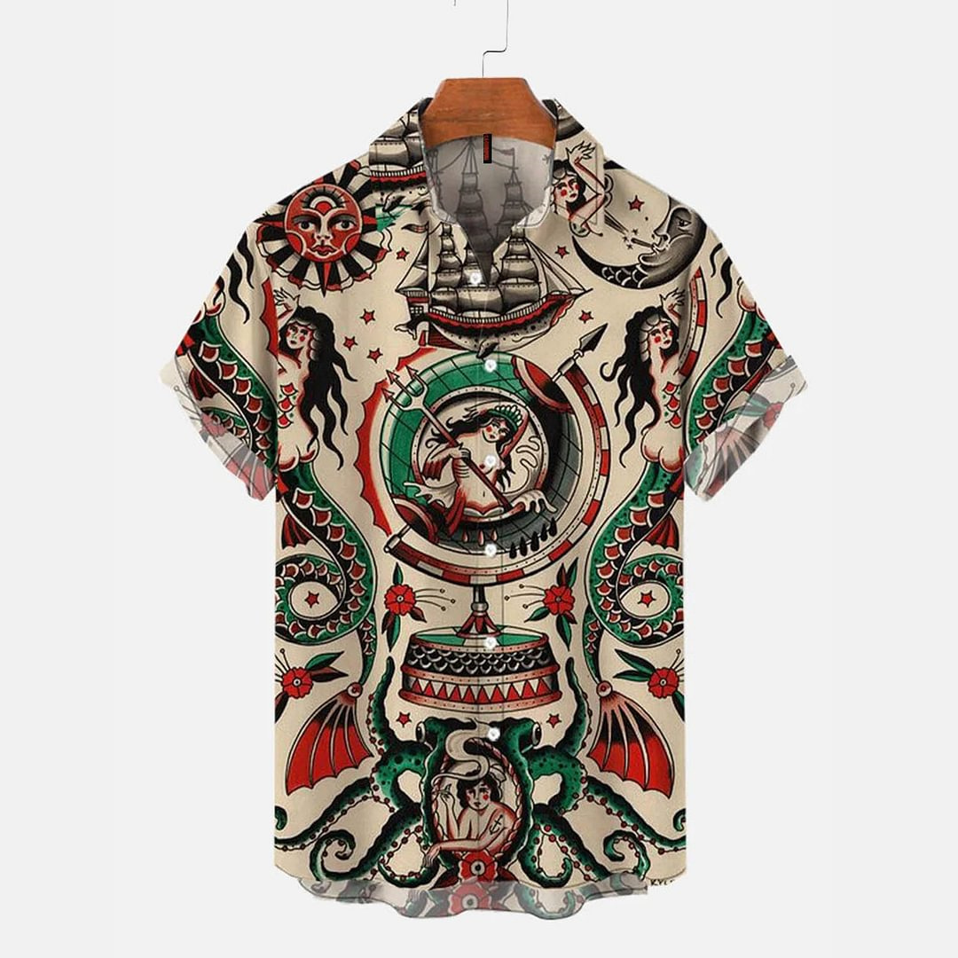 Men's Musical Art Casual Short Sleeve Shirt