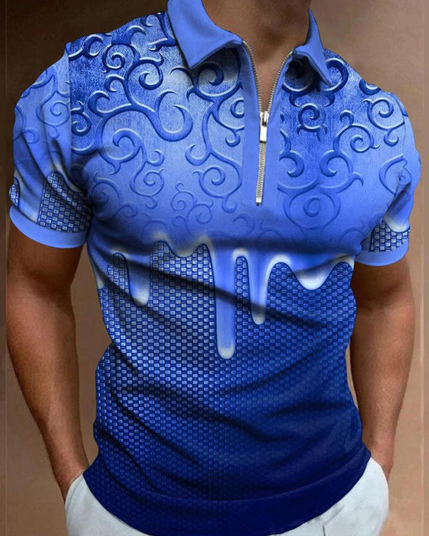 Men's casual printed polo shirt