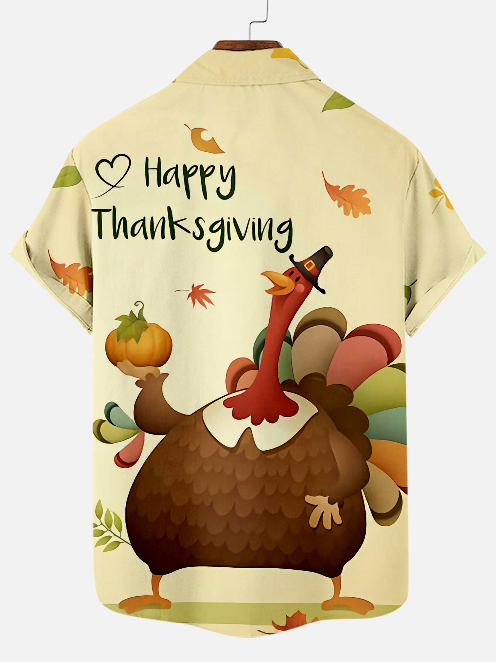Men's Thanksgiving Day Print Short Sleeve Shirt