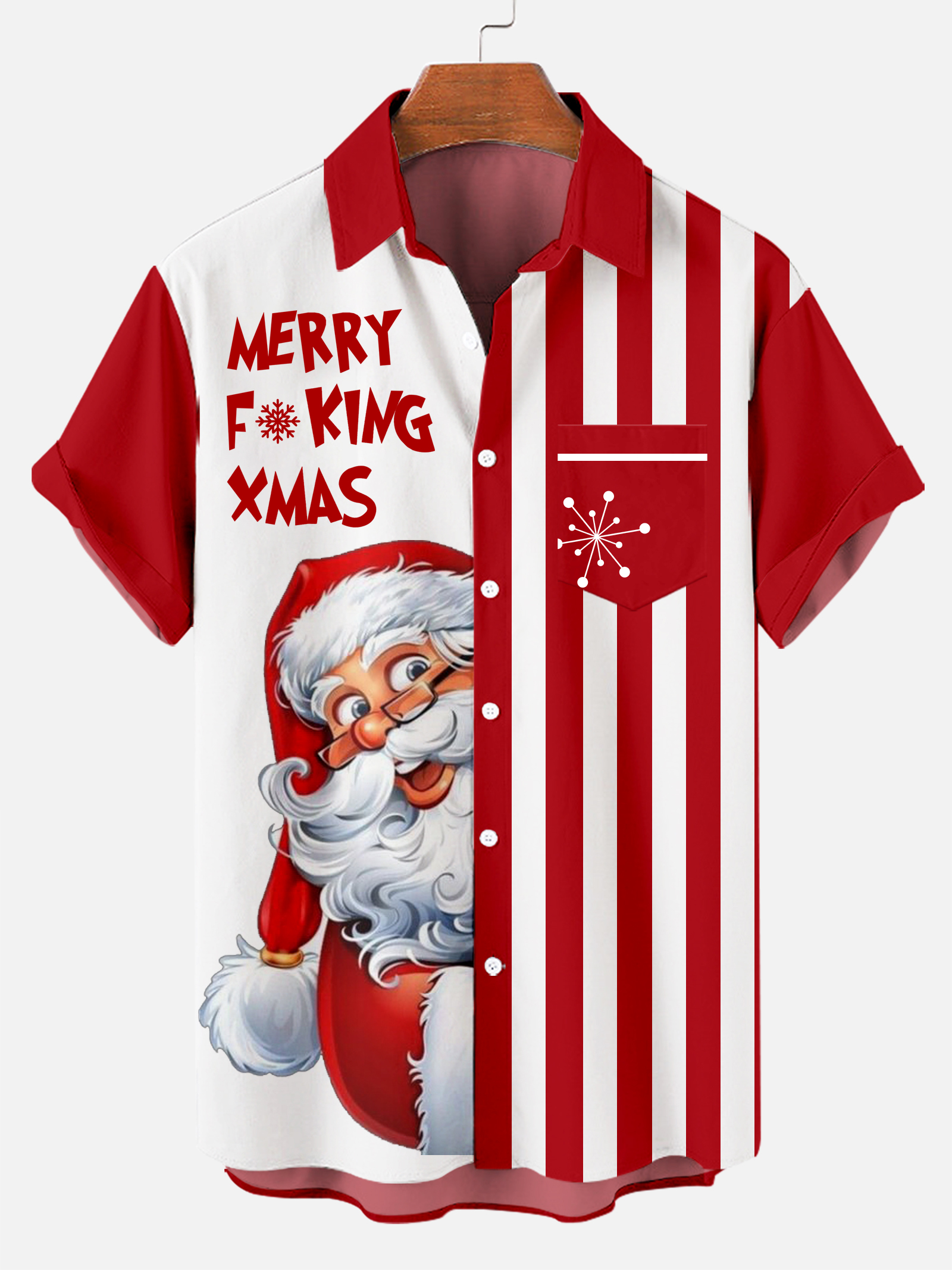 Men's Christmas Creative Design Pattern Short-Sleeved Shirt 0272