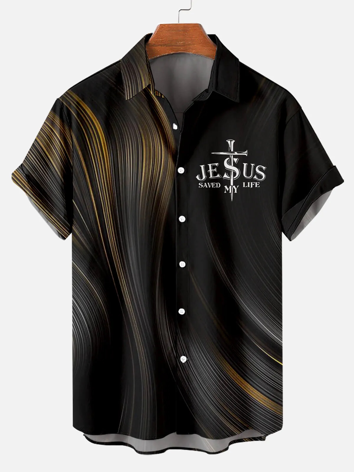 Men's Memorial Day Easter Print Short Sleeve Shirt