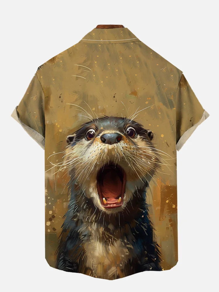 Funny Animal Print Short Sleeve Shirt