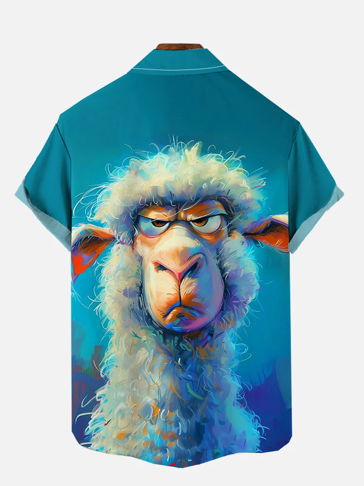 Funny Animal Print Short Sleeve Shirt