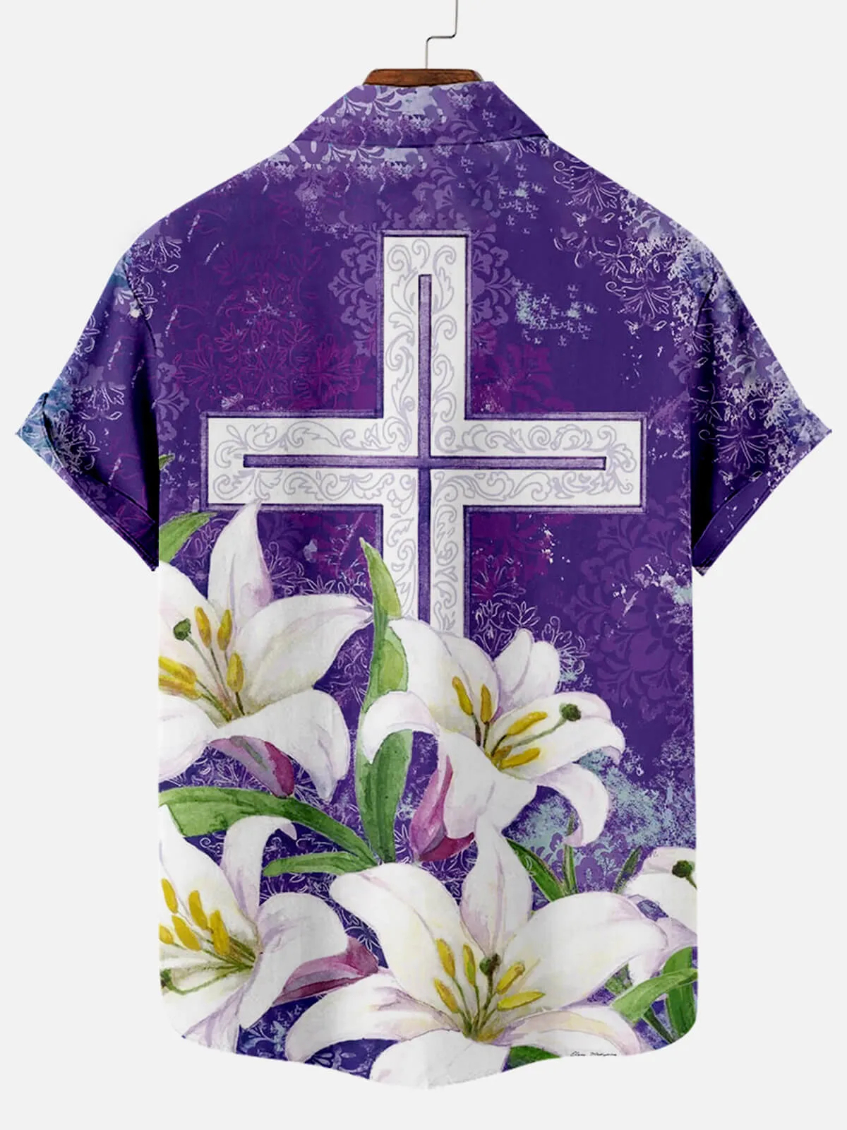 Men's Memorial Day Easter Print Short Sleeve Shirt