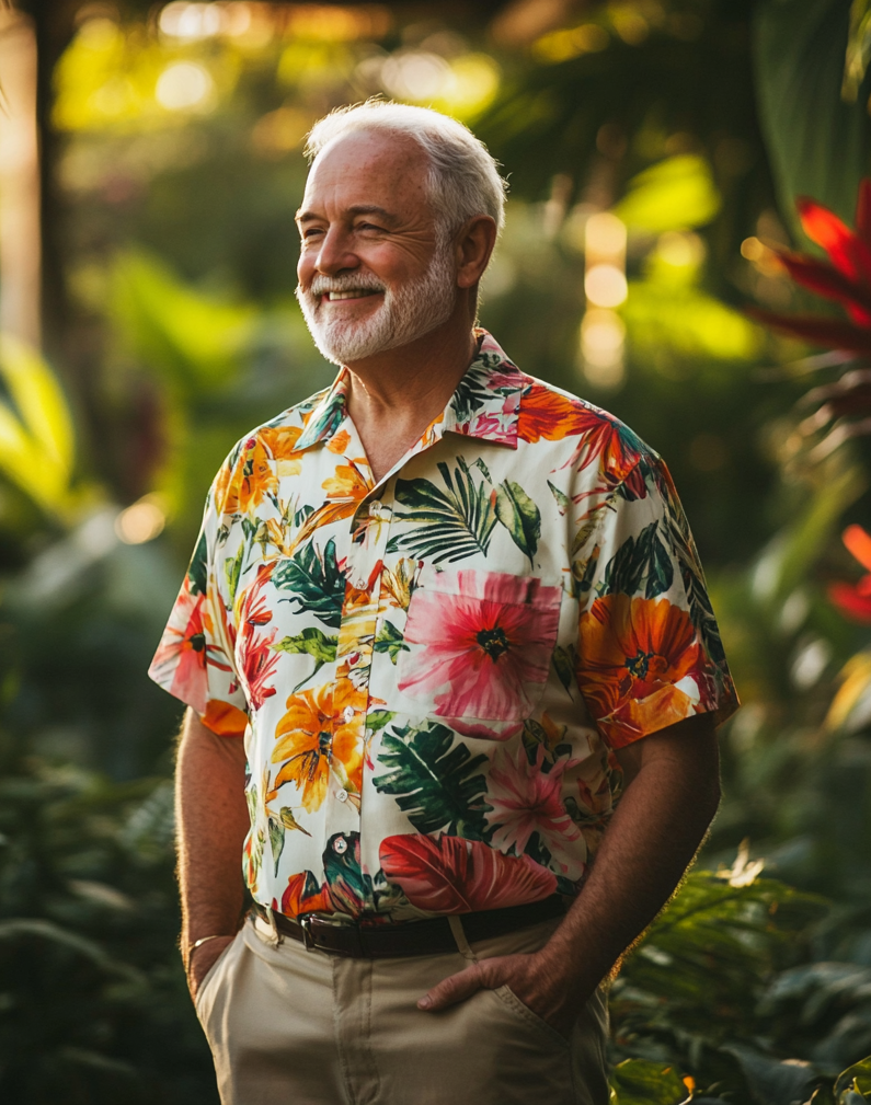 Men's Casual Hawaiian Graphic Short Sleeve Shirt
