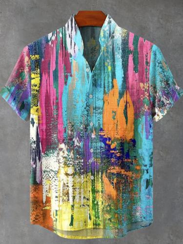 Men's Graffiti Art Casual Graphic Print Short Sleeve Shirt