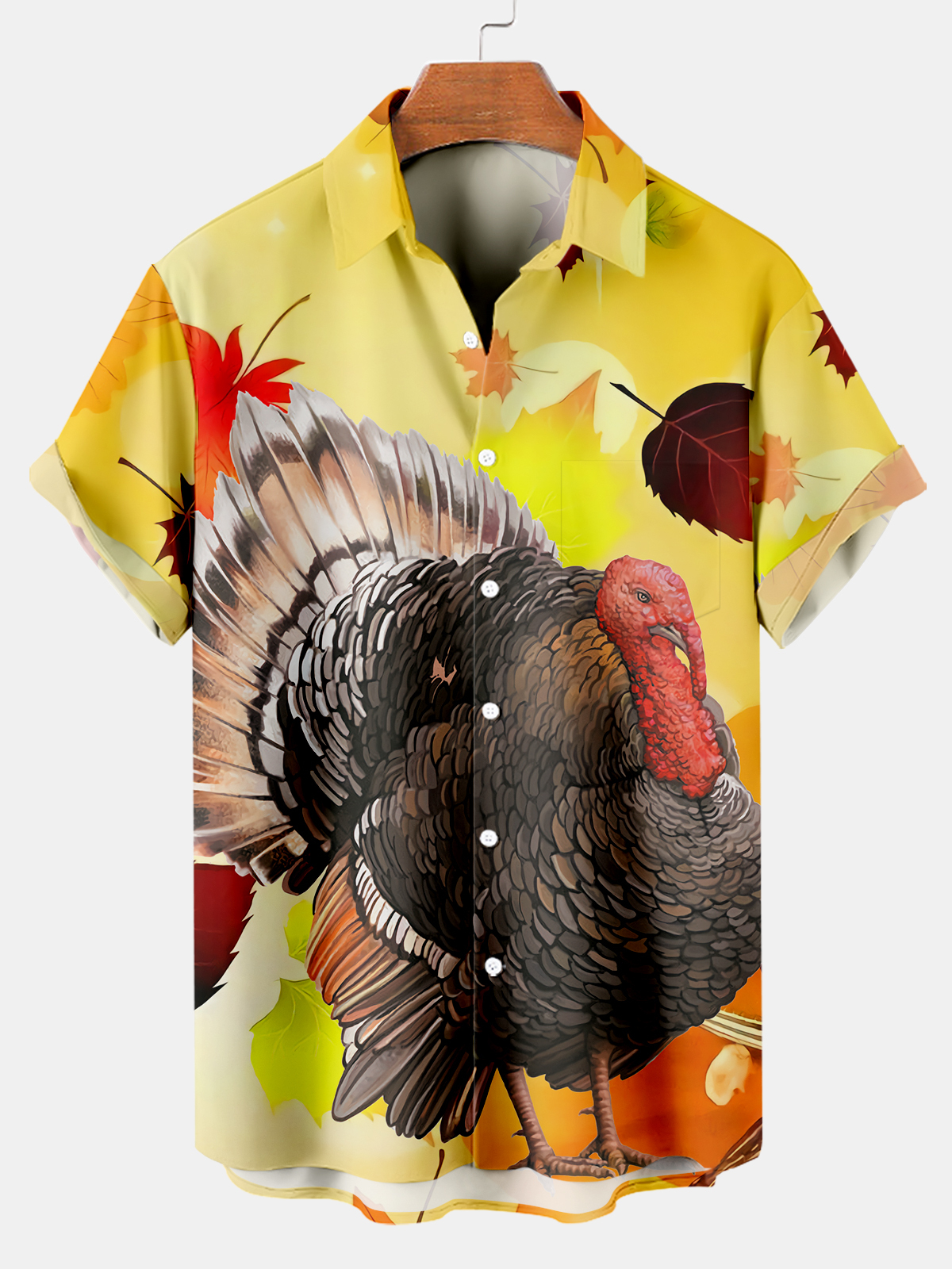 Men's Thanksgiving Day Print Short Sleeve Shirt