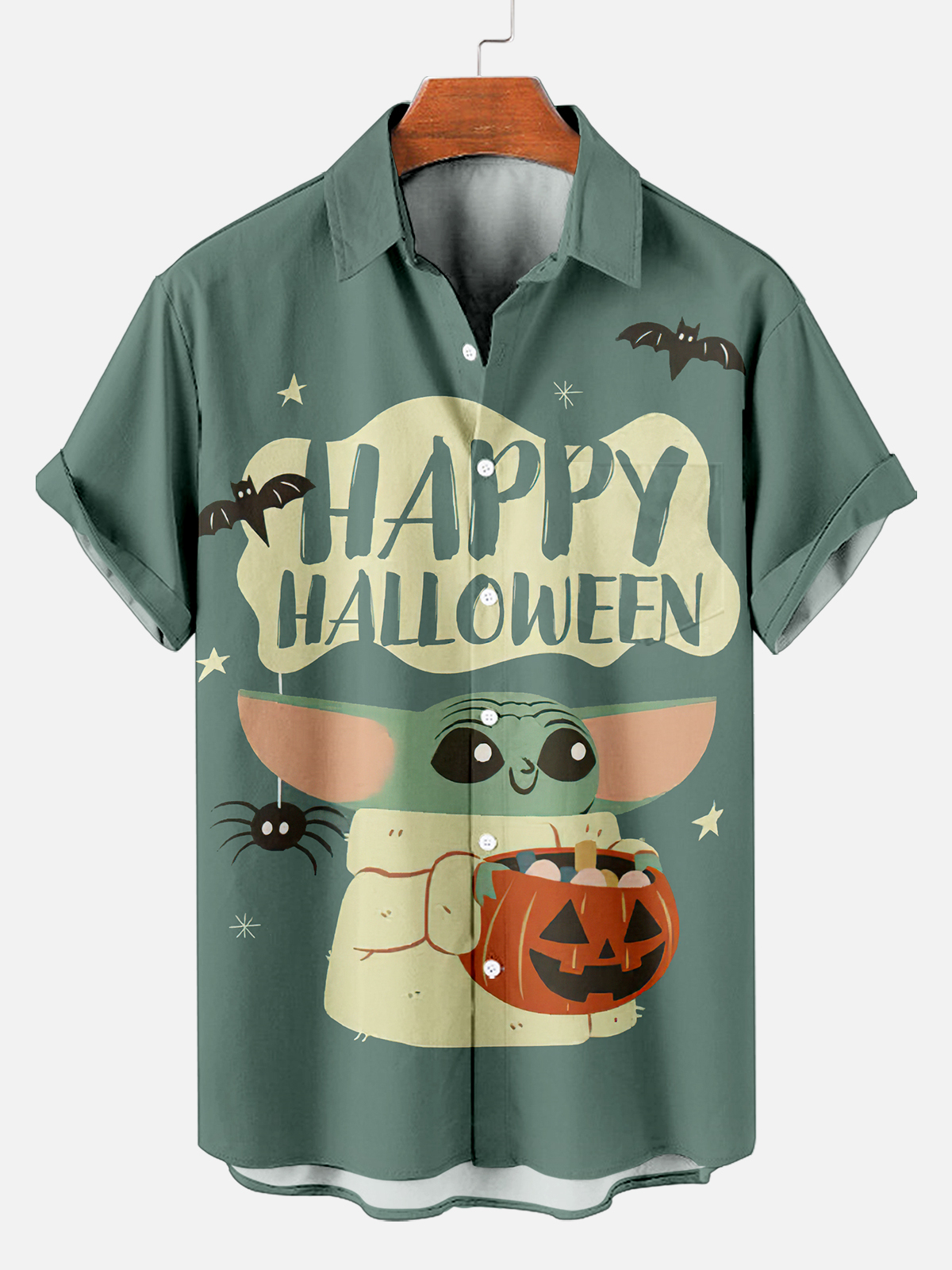 [Copy]Men's Vintage Witch Oil Painting Art Halloween Short Sleeve Shirt